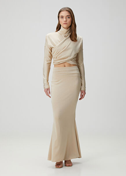 Amber Beige Maxi Skirt