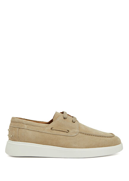 Bej Erkek Deri Sneaker