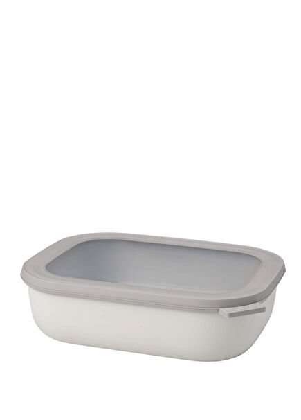 Multi Bowl Cirqula Rectangular White Food Container 2000 ml