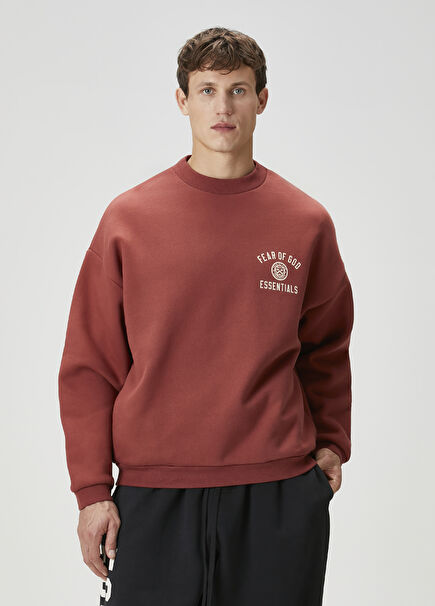 Red Logo Printed Sweatshirt