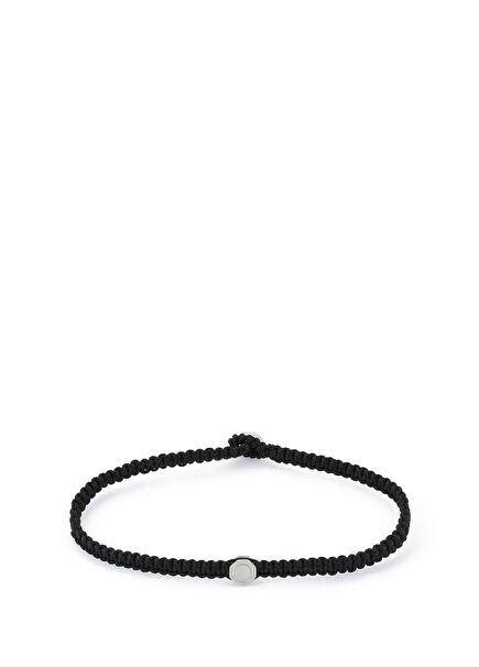 Gümüş Kaplama Çelik Erkek Makrome Bileklik