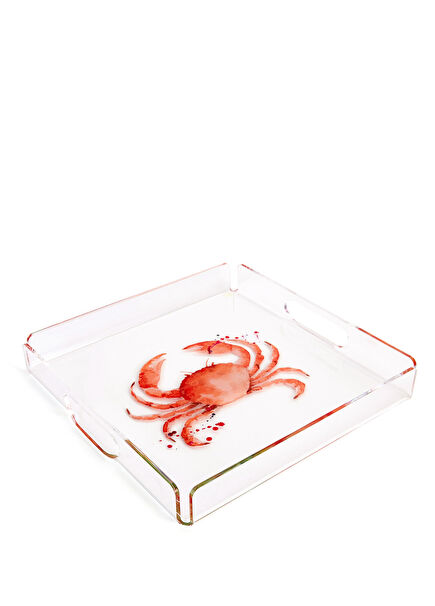 Orange Crab Patterned Plexi Tray