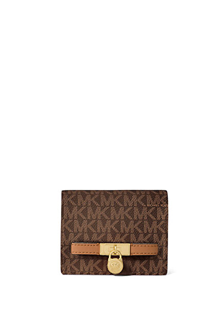 Brown Tan Logo Patterned Women's Wallet