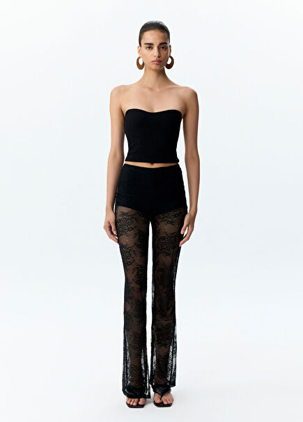 Black Lace Women's Pants