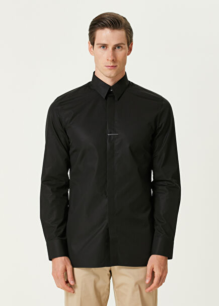 Classic Fit Black Poplin Shirt