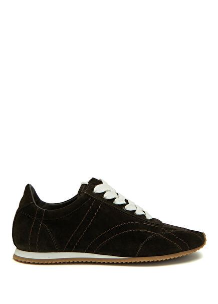 Koyu Kahverengi Kadın Süet Sneaker
