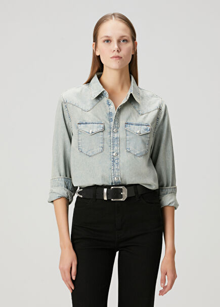 Saby Açık Mavi Denim Gömlek