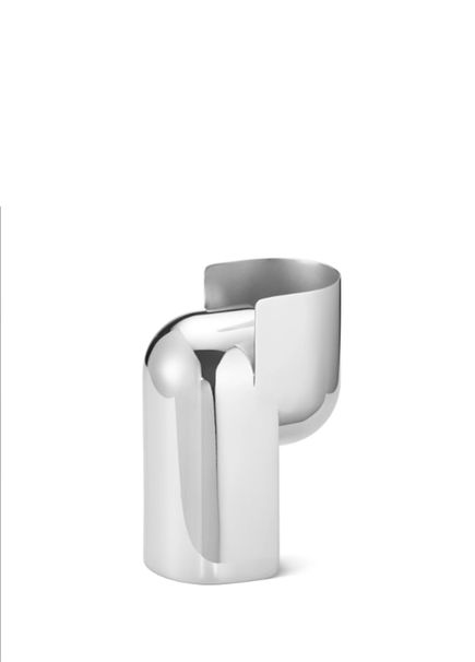 L Nendo Silver Çelik Şamdan