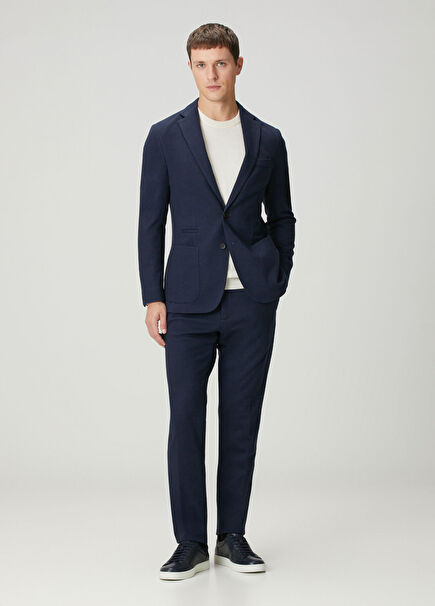 Lacivert Beli Kordonlu Pantolon