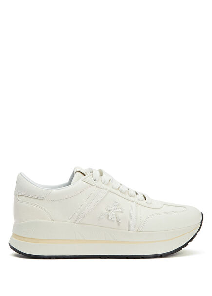 Bethcoin Ecru Women's Leather Sneakers
