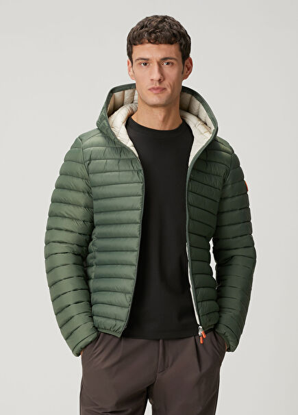 Donald Khaki Hooded Puff Coat