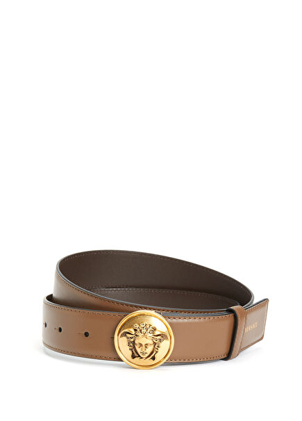 Medusa Tan Men's Leather Belt