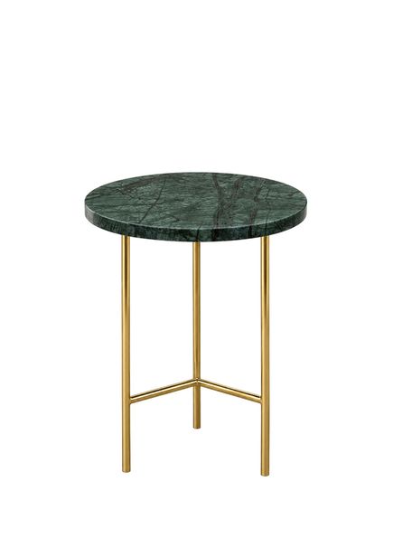 Noma Emerald Green Marble Top Aluminum Leg Side Table