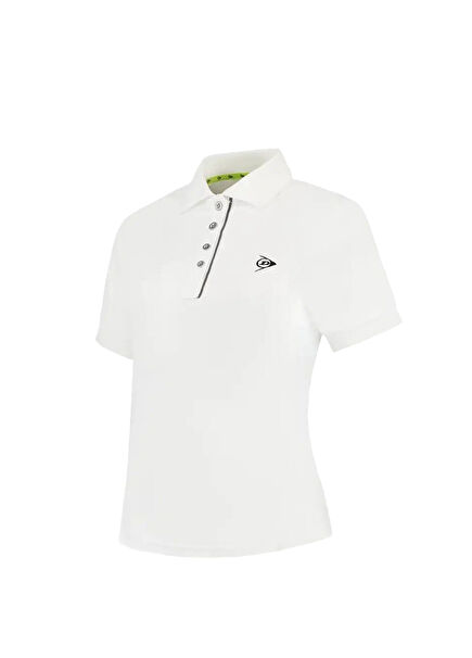 D AP Club Beyaz Polo Yaka Kısa Kollu Kadın Spor T-Shirt