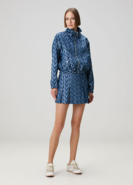 Mavi Logo Desenli Mini Etek