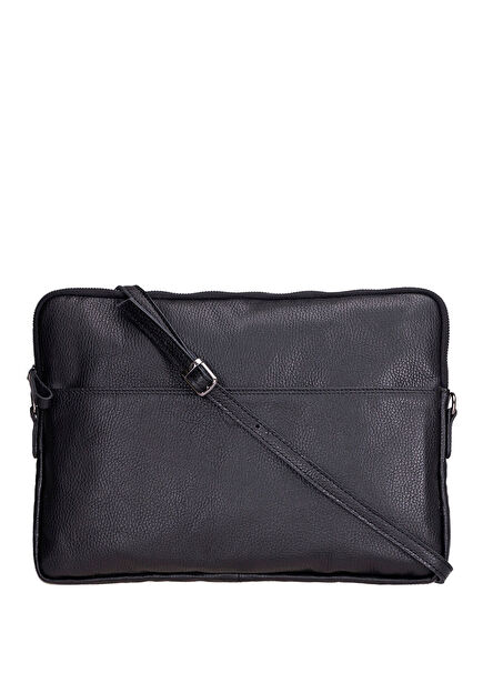 BloomSleeve Leeds 16" Obsidian Black Deri Laptop Tablet Kılıfı