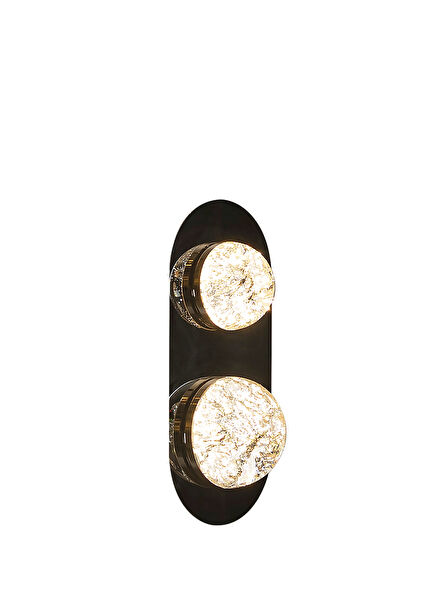 Lima Black Clear Acrylic Platinum Double Led Sconce
