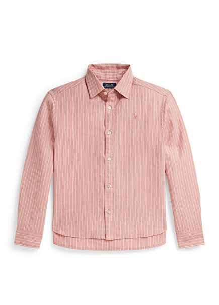 Pink Girls Linen Shirt