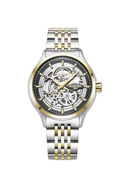 101984-47-85-10 Grey Gold Color Steel Men's Wristwatch