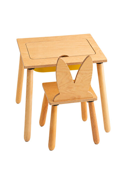 Single Compartment Montessori Activity Table and 1 Chair Set