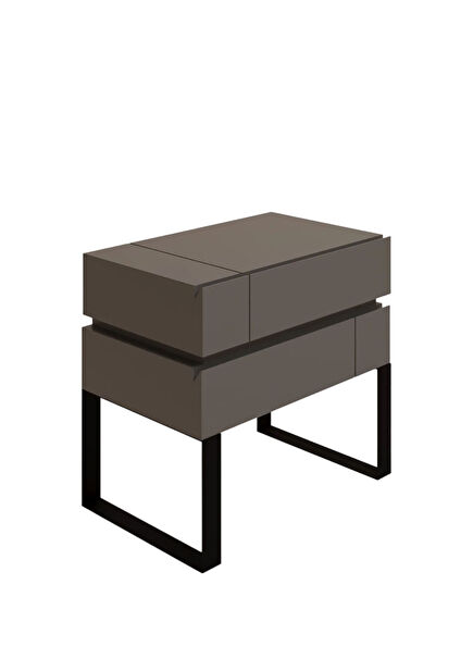 De Stijl Antrasit Lake Metal Ayaklı Komodin