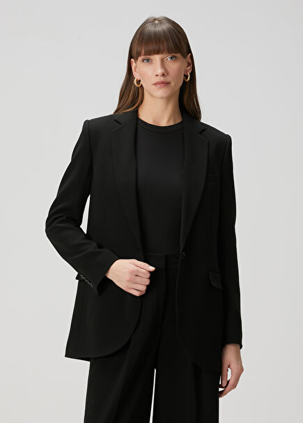 Siyah Krep Blazer