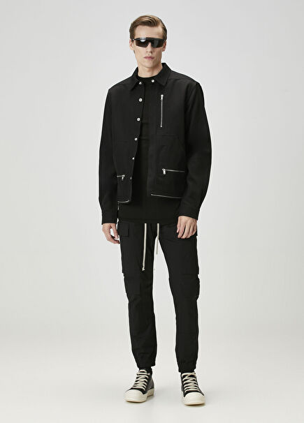 Black Waist Corded Cargo Pants