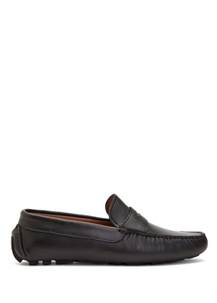 Black Band Detail Men's Leather Loafer