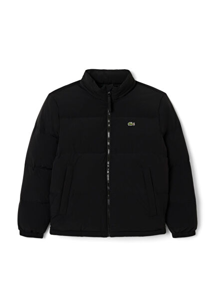 Siyah Kapüşonlu Relaxed Fit Erkek Mont