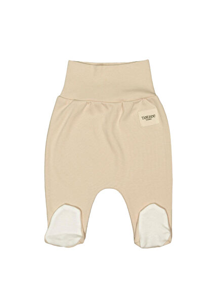 Kahve Köpüğü Yüksek Bel Basic Unisex Bebek Patikli Pantolon