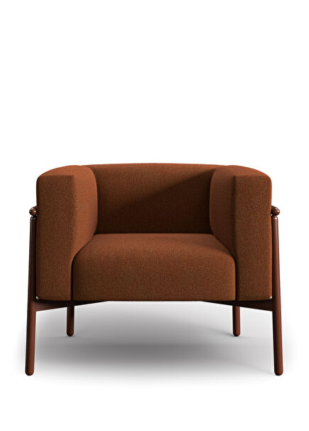 Bowie Red Metal Frame Wing Chair