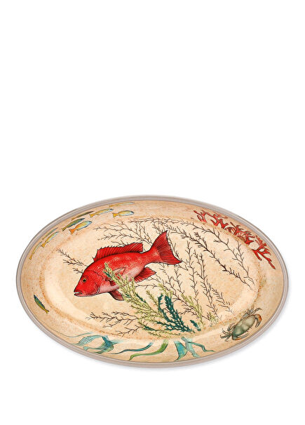 Sea Life Beige Melamine Serving Plate