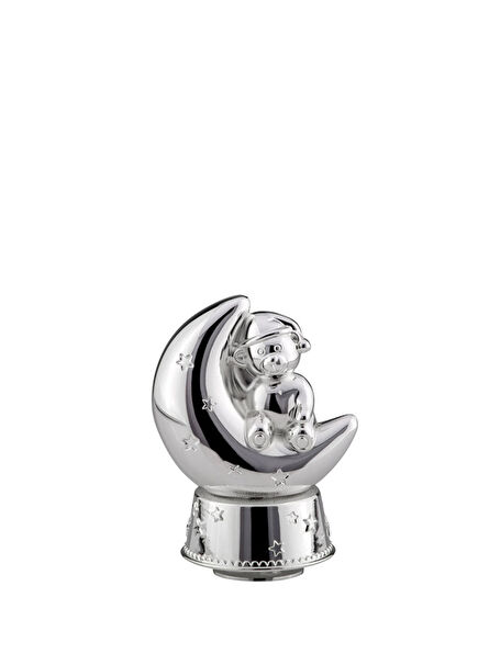 Teddy Moon Gümüş Kaplama Müzik Kutusu 16 x 11 cm