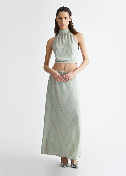 Lurex Mint Women's Long Skirt