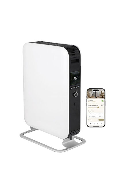 White WiFi Connected Electric Portable Oil Filled Radiator Heater