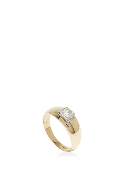 Gold Diamond Stone Womens Gold Ring