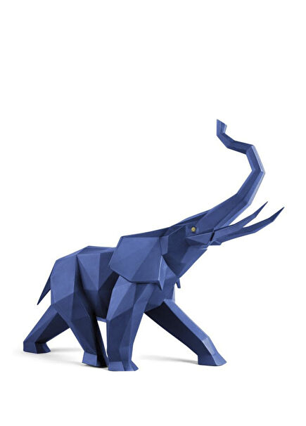 Elephant Blue Porcelain Sculpture