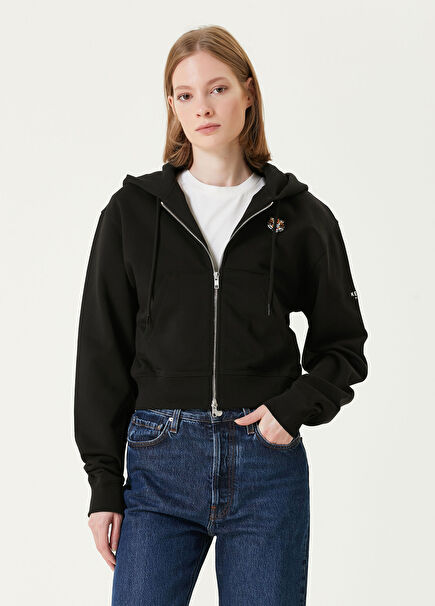 Lucky Tiger Siyah Kapüşonlu Sweatshirt