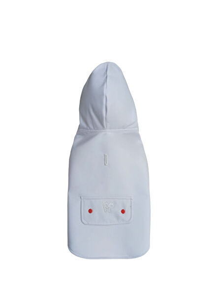 Softshell Waterproof White Hooded Dog Raincoat