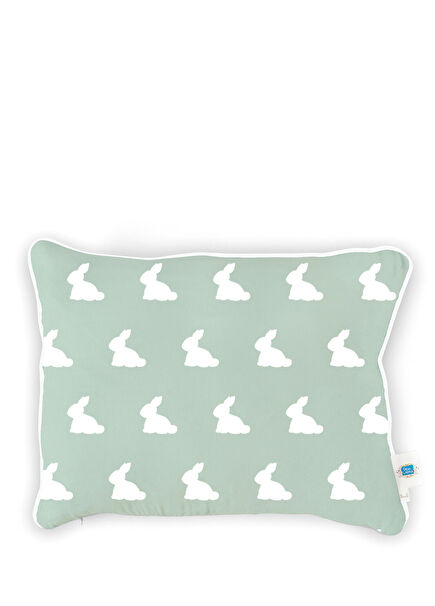 %100 Pamuk Mono Lapin Matcha Green Pamuklu Müslin Bebek Yastığı 45 x 35 cm
