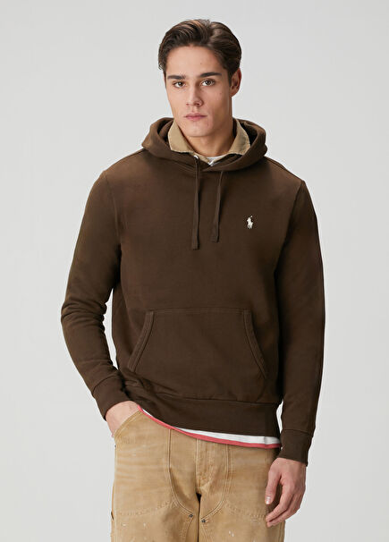 Koyu Kahverengi Kapüşonlu Sweatshirt