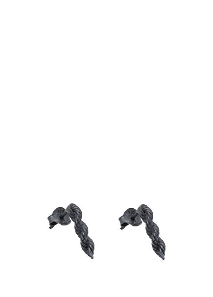 Rope Chain Oxide Men's Silver Earrings