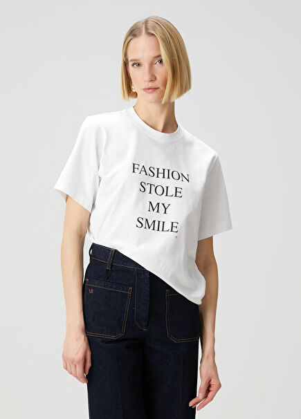 White Printed Organic Cotton T-Shirt