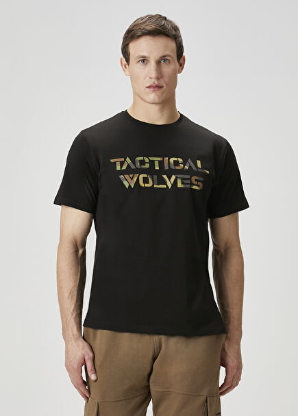 Black Logo Printed T-shirt