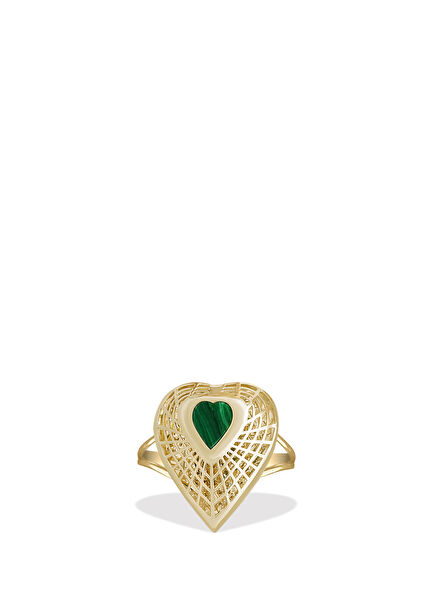 Malachite Women's Gold Ring
