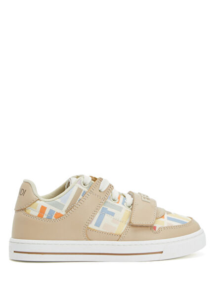 Bej Unisex Çocuk Deri Sneaker