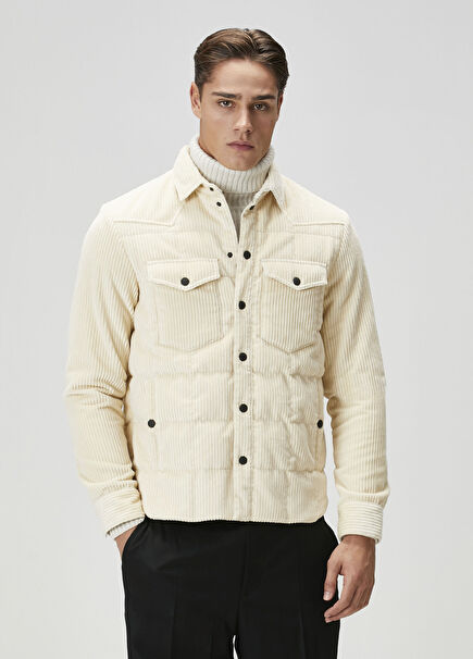 Kırık Beyaz Kadife Mont