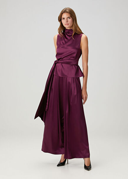 Sandy Plum Silk Pants