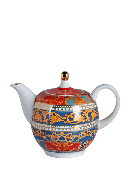 Clarissa Blue and White Natural Bone China Porcelain Baroque Patterned Teapot