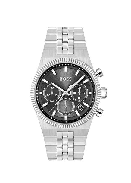 HB1514307 Metalik Gri Çelik Erkek Kol Saati